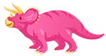 Pink Dinosaur Icon — Tooth Fillings and Crowns